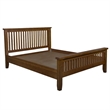 Crafters and Weavers Mission Quarter Sawn Oak Slat Queen Bed in Walnut