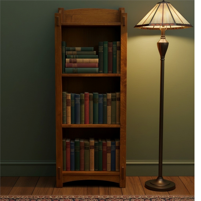 Crafters and Weavers Mission / Arts and Crafts Style Open Bookcase in Cherry