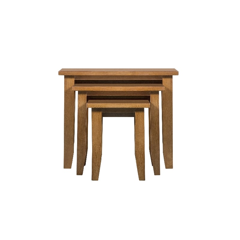 Crafters and Weavers Mission Oak Nesting Tables Set of 3 in Walnut