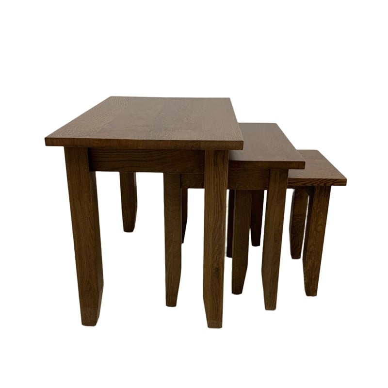 Crafters and Weavers Mission Oak Nesting Tables Set of 3 in Walnut