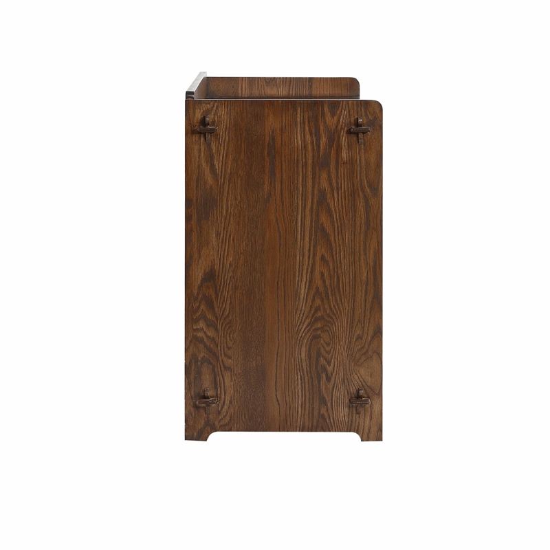 Crafters and Weavers Mission Oak 3 Door Console in Walnut