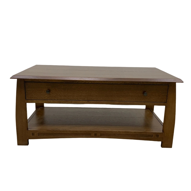 Crafters and Weavers Mission Crofter Style 1 Drawer Coffee Table in Walnut