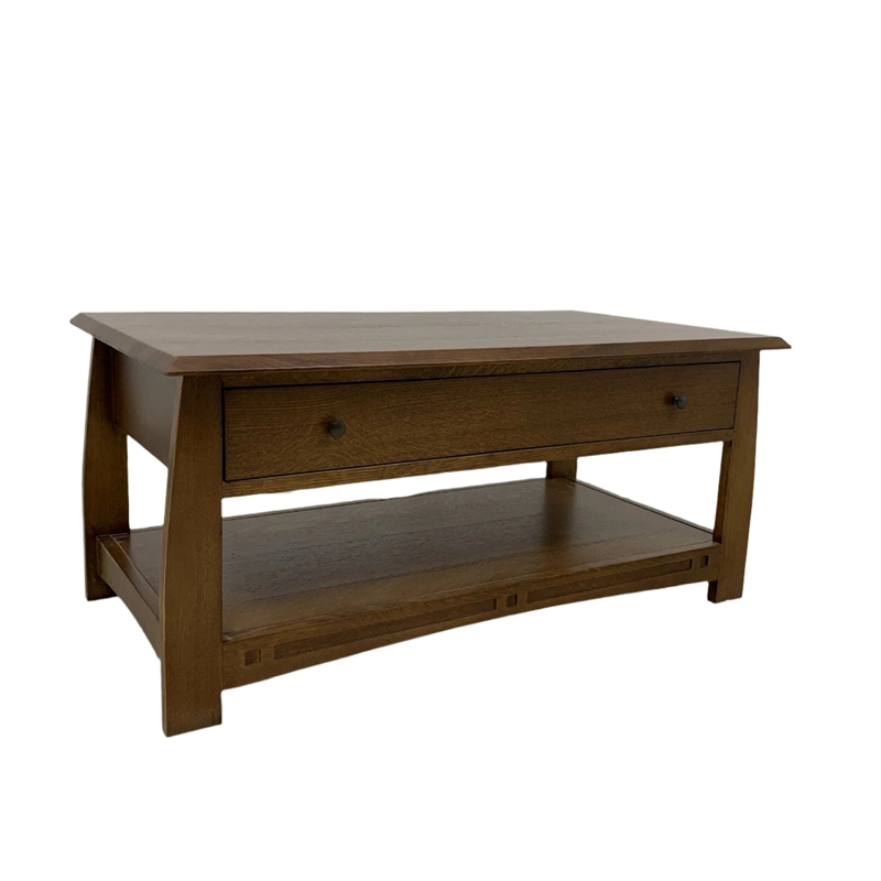 Crafters and Weavers Mission Crofter Style 1 Drawer Coffee Table in Walnut