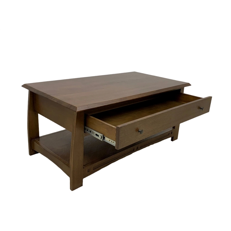 Crafters and Weavers Mission Crofter Style 1 Drawer Coffee Table in Walnut