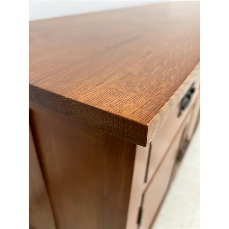 Crafters and Weavers Mission 4 Door 4 Drawer Oak Sideboard - Cherry