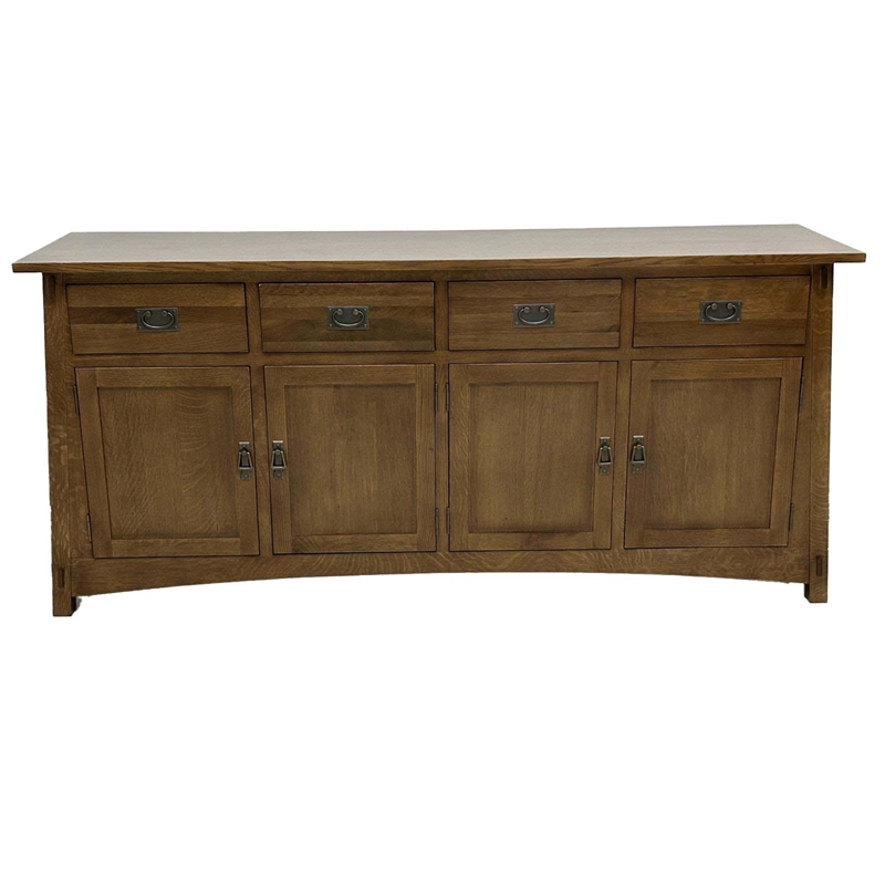 Crafters and Weavers Mission 4 Door 4 Drawer Oak Sideboard - Walnut