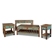 Crafters and Weavers La Boca Blue Side Table in Multi-Color