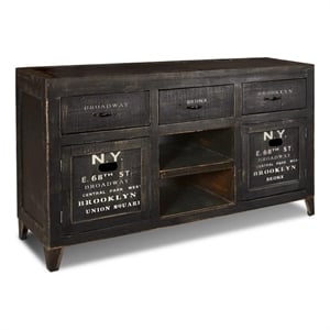 Crafters and Weavers City 64&quot Console Cabinet Black