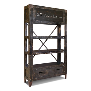 Crafters and Weavers City Bookcase with Hidden Compartment Black