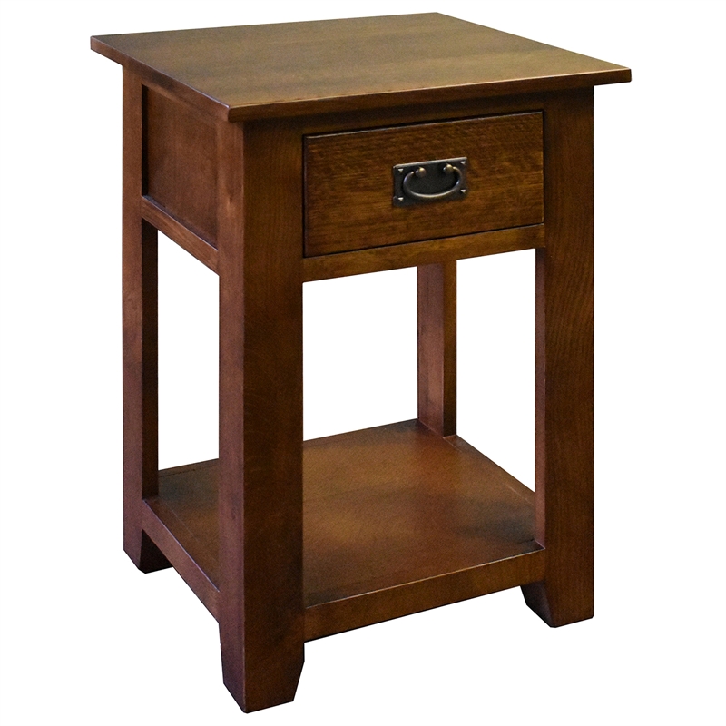 Crafters and Weavers Mission 1 Drawer Nightstand - Walnut