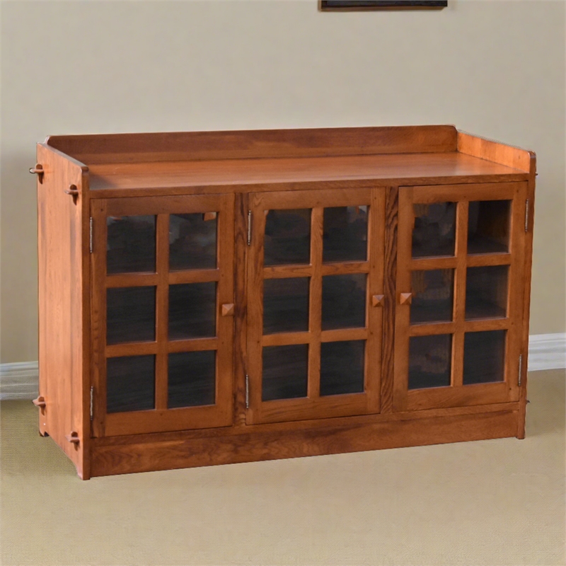 Crafters and Weavers Mission Oak 3 Door Console in Michael's Cherry