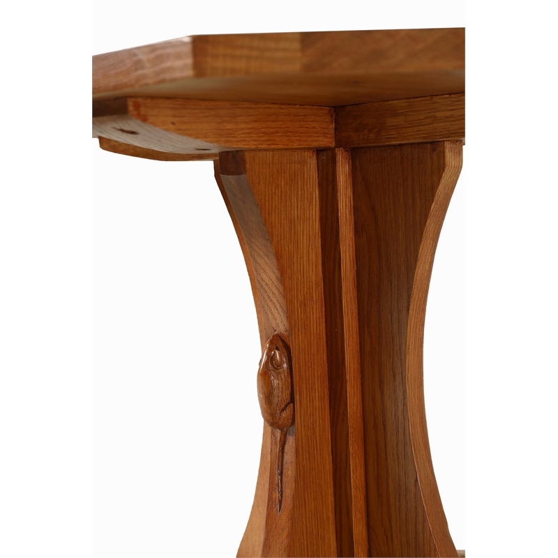 Crafters and Weavers Mission Solid Oak Mouse Detail End Table in Cherry