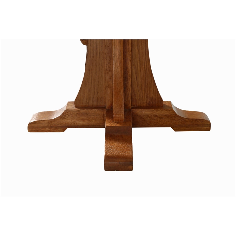 Crafters and Weavers Mission Solid Oak Mouse Detail End Table in Cherry