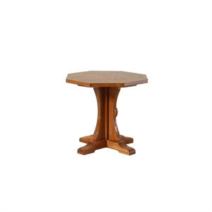Crafters and Weavers Mission Solid Oak Mouse Detail End Table in Walnut