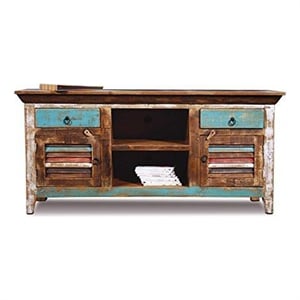 Crafters and Weavers 60&quot La Boca Shutter Door TV Stand in Multi-Color