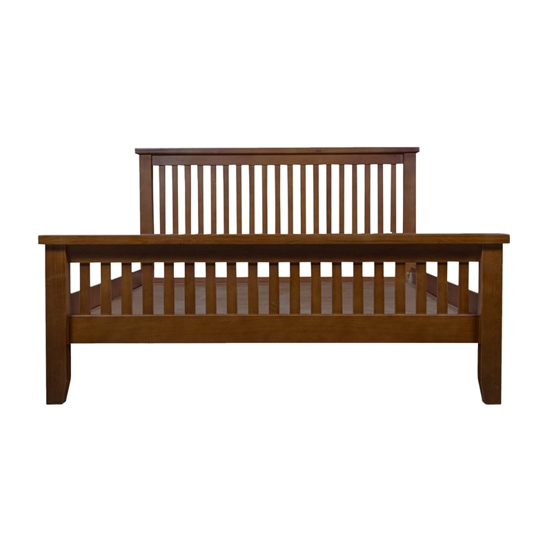 Crafters and Weavers Mission Oak Slat Queen Bed in Cherry