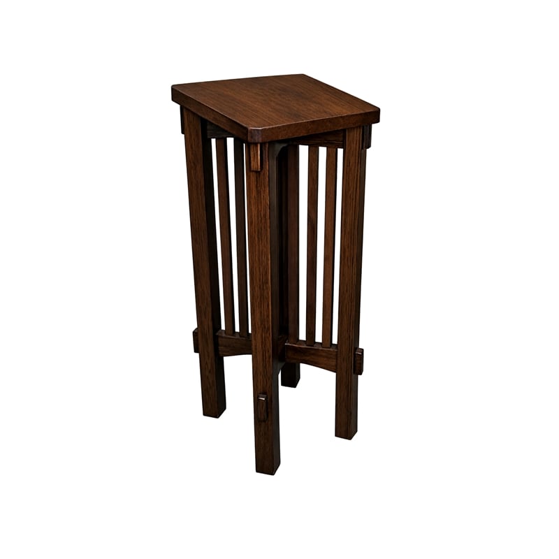 Crafters and Weavers Mission Spindle Side Table / Plant Stand in Walnut