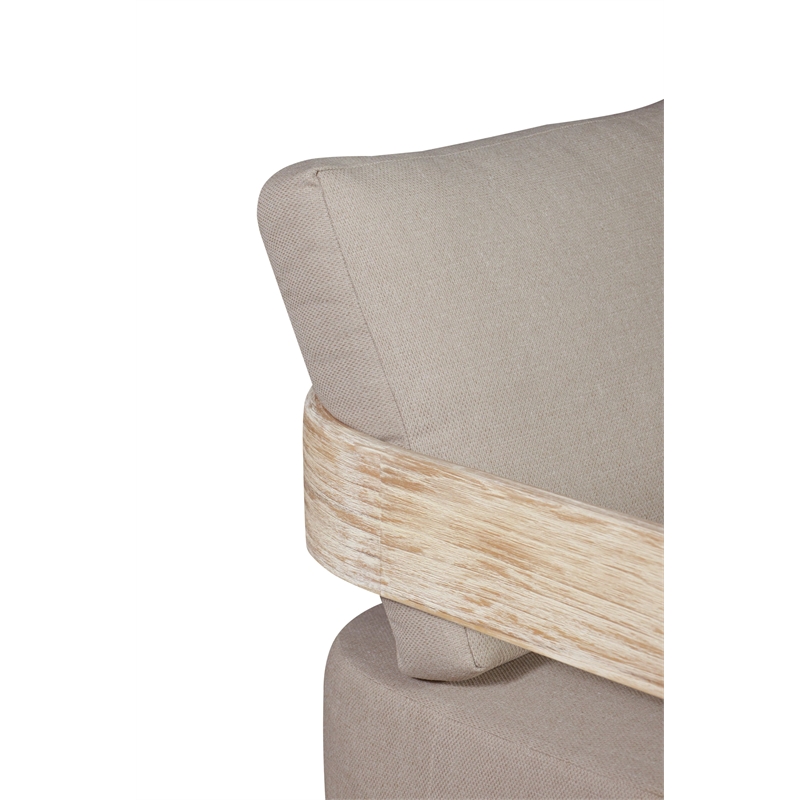 Crafters and Weavers Paradiso Teak Wood Natural Look Sofa in Gray