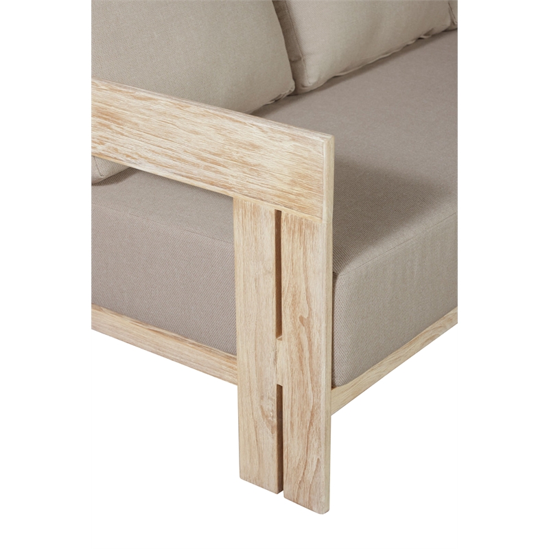 Crafters and Weavers Paradiso Teak Wood Natural Look Sofa in Gray