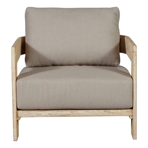 Crafters and Weavers Paradiso Outdoor Solid Teak Wood Chair Natural Look in Gray