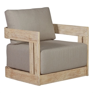 Crafters and Weavers Paradiso Outdoor Teak Natural Look Revolving Chair in Gray