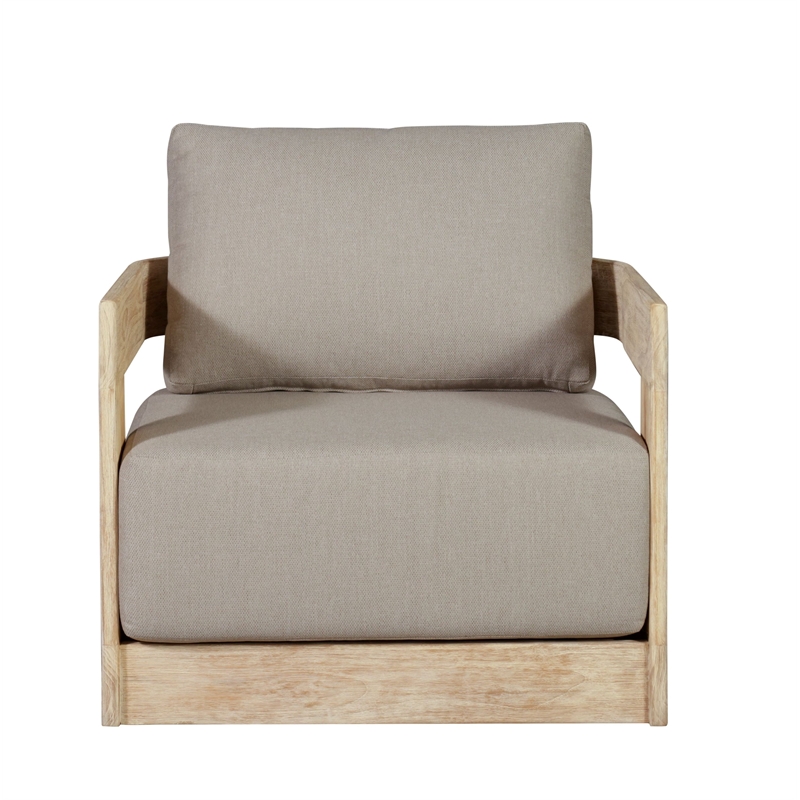 Crafters and Weavers Paradiso Outdoor Teak Natural Look Revolving Chair in Gray