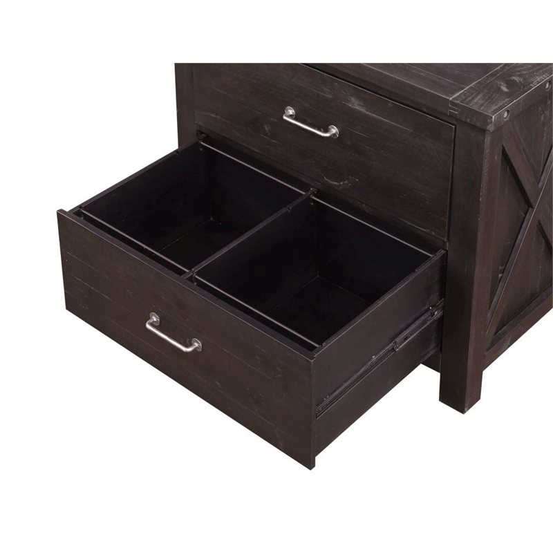 Crafters and Weavers Oak Park 2 Drawer File Cabinet in Black