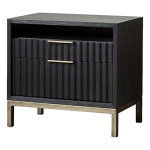 Crafters and Weavers Genovese two drawer Nightstand - Black and Gold