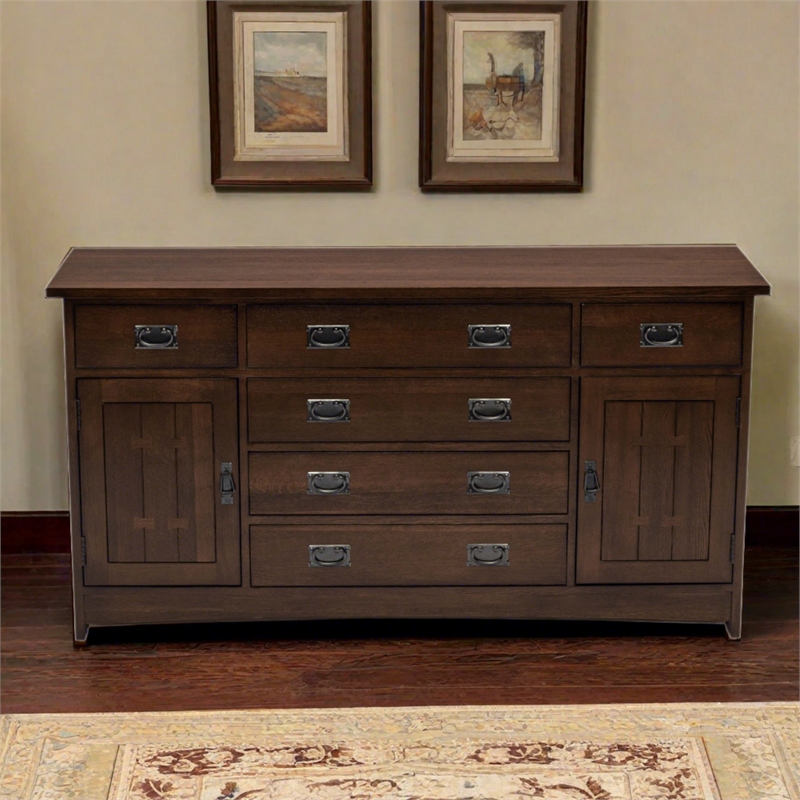 Crafters and Weavers Mission Oak 6-Drawer 62