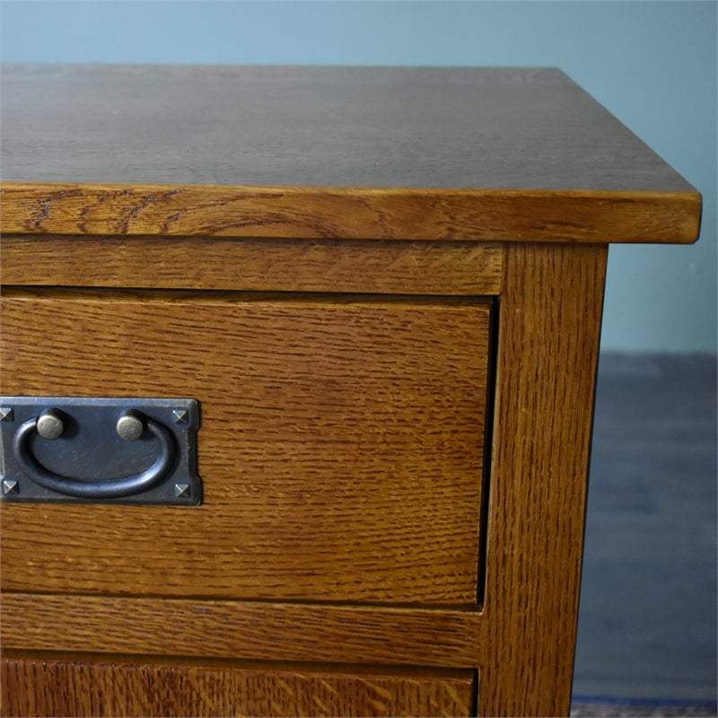 Crafters and Weavers Mission Quarter Sawn Oak 1 Door/Drawer Nightstand in Cherry