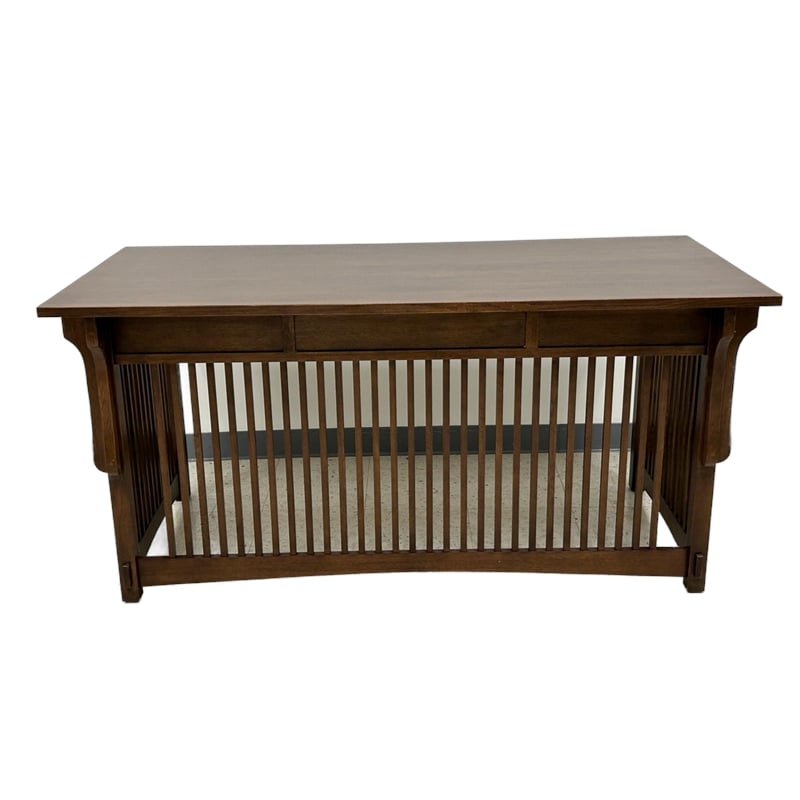 Crafters and Weavers Mission Crofter 3 Drawer Library Desk in Walnut