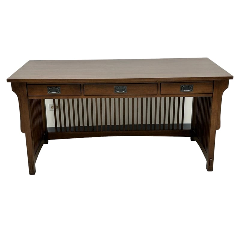Crafters and Weavers Mission Crofter 3 Drawer Library Desk in Walnut