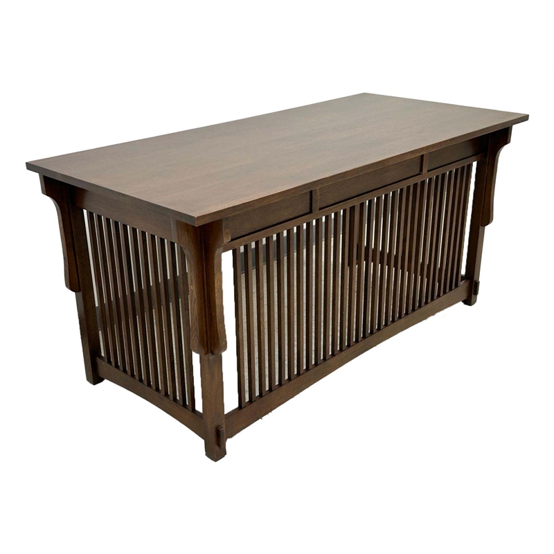 Crafters and Weavers Mission Crofter 3 Drawer Library Desk in Walnut