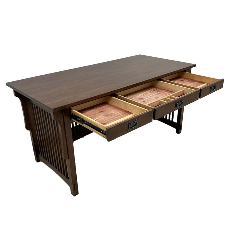 Crafters and Weavers Mission Crofter 3 Drawer Library Desk in Walnut