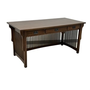Crafters and Weavers Mission Crofter 3 Drawer Library Desk in Walnut