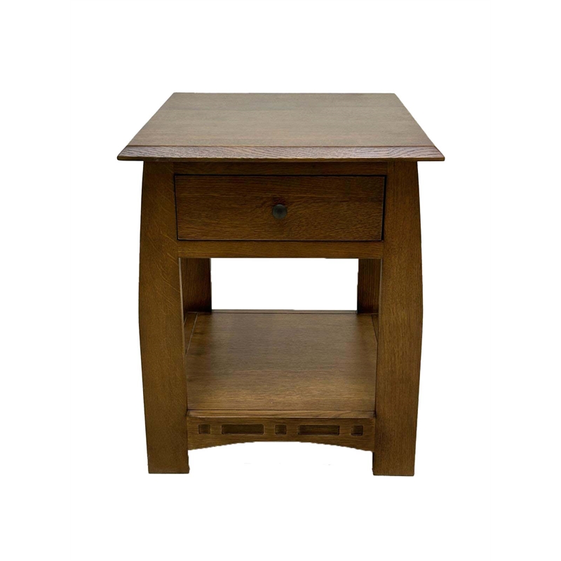 Crafters and Weavers Mission Quarter Sawn Inlay End Table in Walnut/White Oak