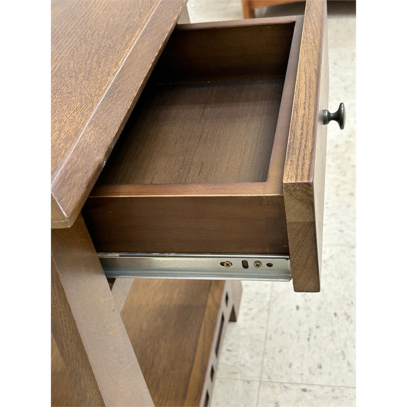 Crafters and Weavers Mission Quarter Sawn Inlay End Table in Walnut/White Oak