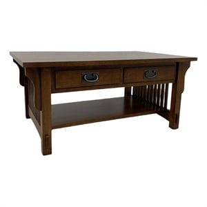 Crafters and Weavers 40&quot Mission Crofter 4 Drawer Coffee Table in Walnut