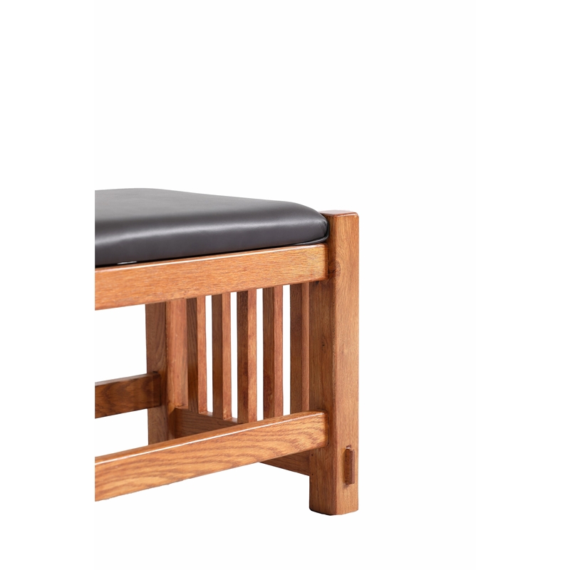 Crafters and Weavers Mission Oak Foot Stool in Spindles in Cherry/Light Brown