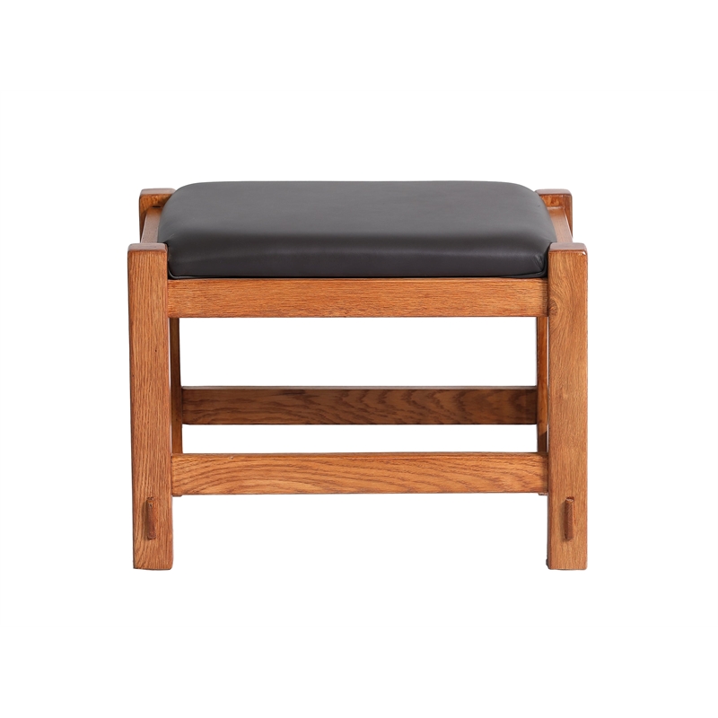 Crafters and Weavers Mission Oak Foot Stool in Spindles in Cherry/Light Brown