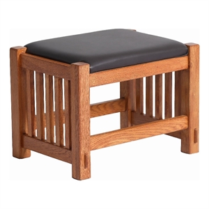Crafters and Weavers Mission Oak Foot Stool in Spindles in Cherry/Light Brown