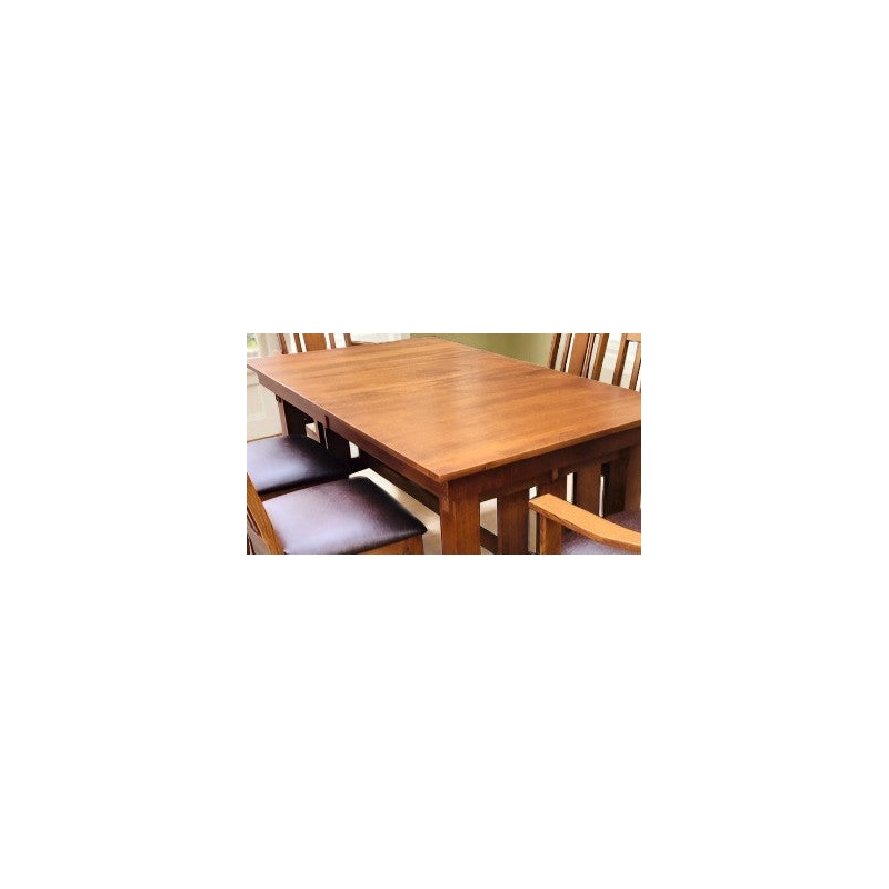 Crafters and Weavers Mission Quarter Sawn Oak Dining Table in Walnut