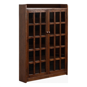Crafters and Weavers Mission Oak Corner Bookcase / Cabinet in Walnut