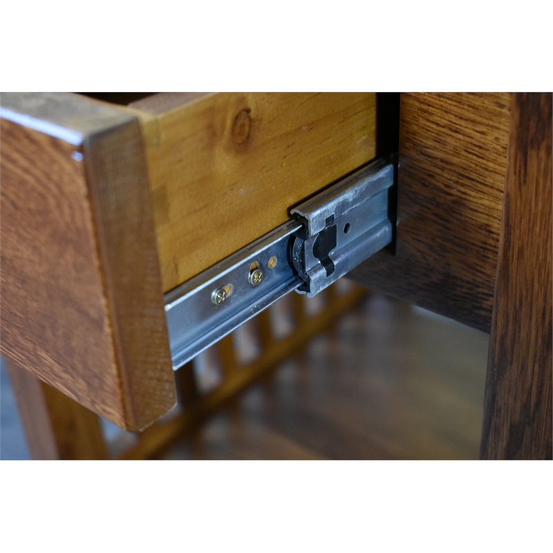 Crafters and Weavers Mission 1 Drawer Crofter End Table in Golden Brown