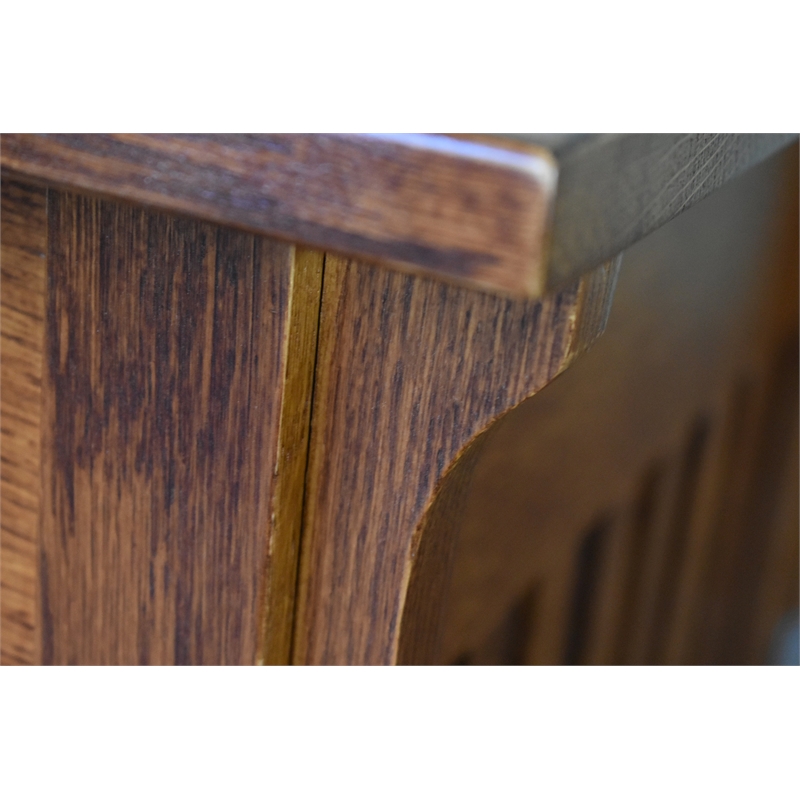 Crafters and Weavers Mission 1 Drawer Crofter End Table in Golden Brown