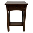 Crafters and Weavers Mission 1 Drawer Spindle End Table in Walnut