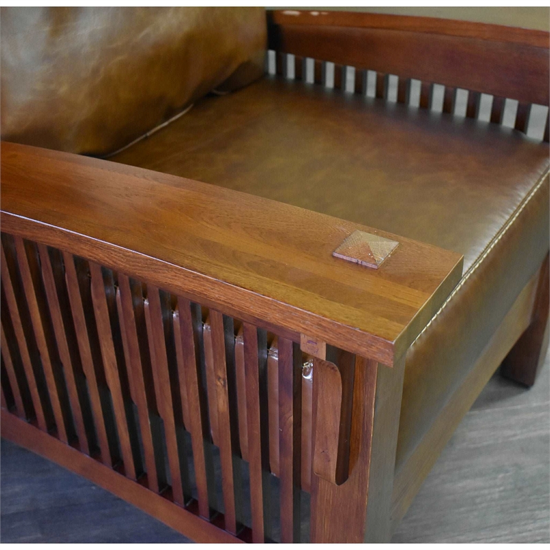 Crafters and Weavers Craftsman/Mission Morris Arm Chair & Ottoman in Chestnut