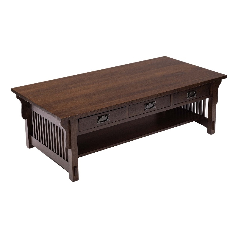 Crafters and Weavers Mission Crofter Style 6 Drawer Coffee Table in Walnut