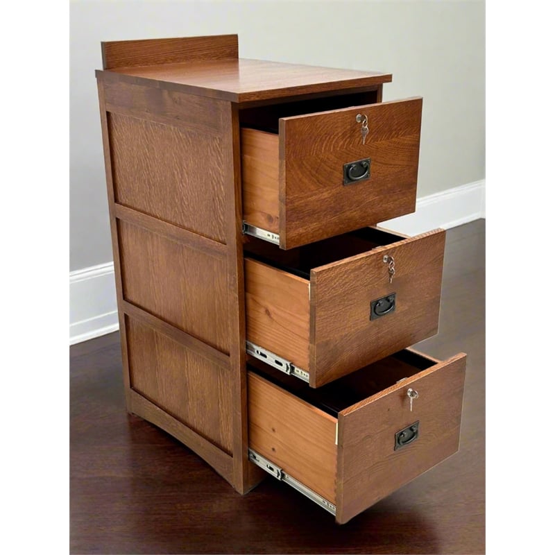 Crafters & Weavers Mission Solid 3 Drawer File Cabinet in Michael's Cherry