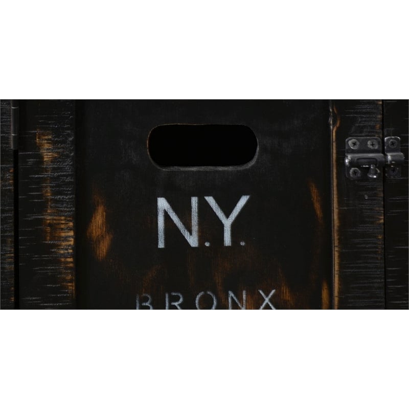 Crafters and Weavers Pair of City 1 Door End Table in New York Black